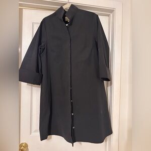 Black Button-Up Shirt Dress